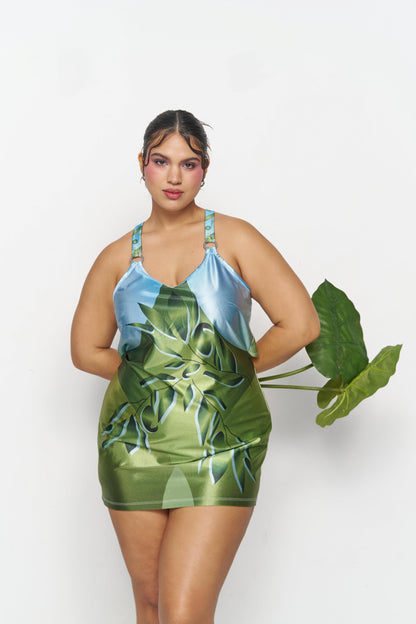 Verde Luz Mini Cross Back Dress