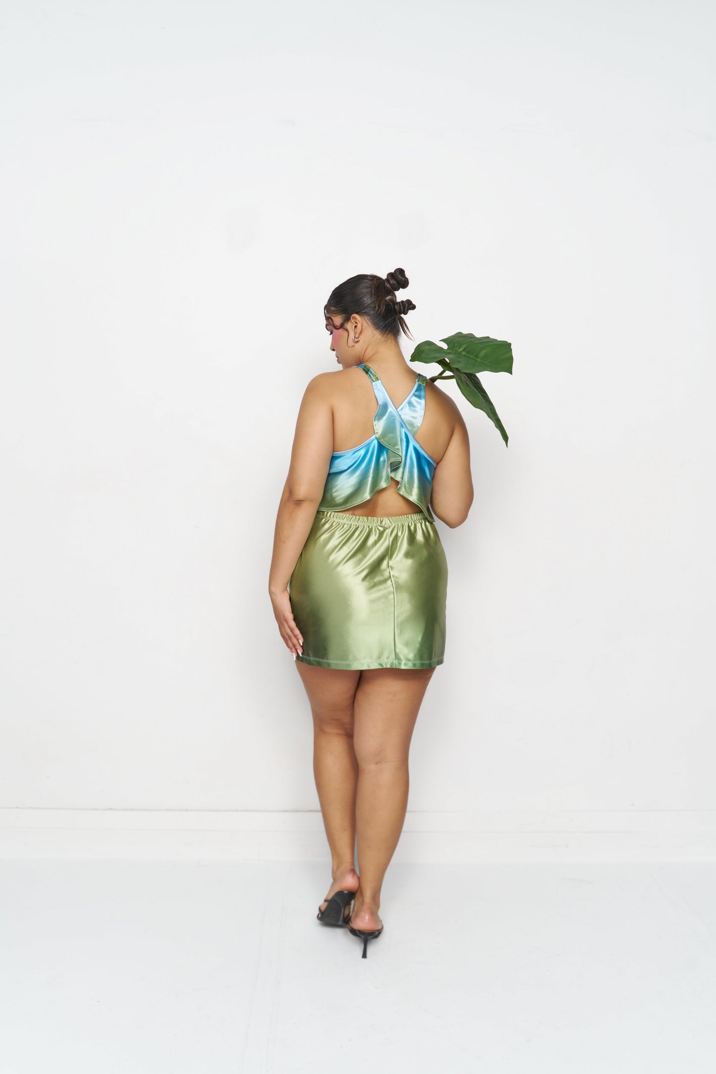 Verde Luz Mini Cross Back Dress